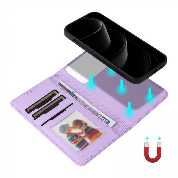 Betopnice iPhone 17 Pro Max Etui Avtagbart Deksel 005 Lilla
