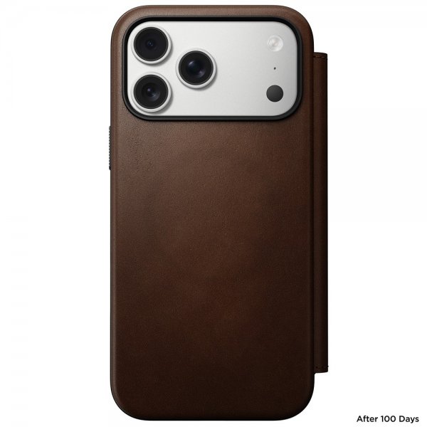 Nomad iPhone 17 Pro Max Etui Modern Leather Folio Brun