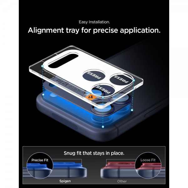 Spigen iPhone 17 Pro Max Kamerabeskytter Glas.tR EZ Fit Optik Pro XL Blå