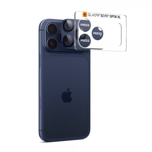 Spigen iPhone 17 Pro Max Kamerabeskytter Glas.tR EZ Fit Optik Pro XL Blå