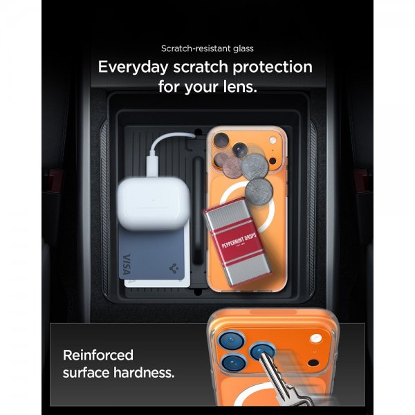 Spigen iPhone 17 Pro Max Kamerabeskytter Glas.tR EZ Fit Optik Pro XL Oransje