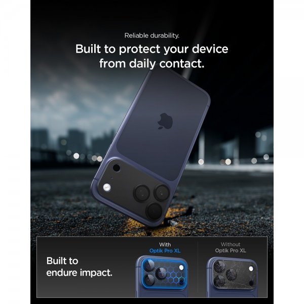 Spigen iPhone 17 Pro Max Kamerabeskytter Glas.tR EZ Fit Optik Pro XL Svart