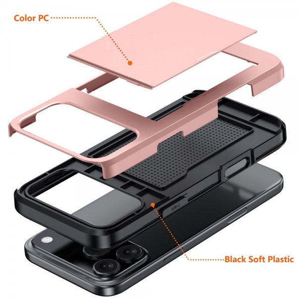 iPhone 17 Pro Max Deksel Card Slide Rosegull
