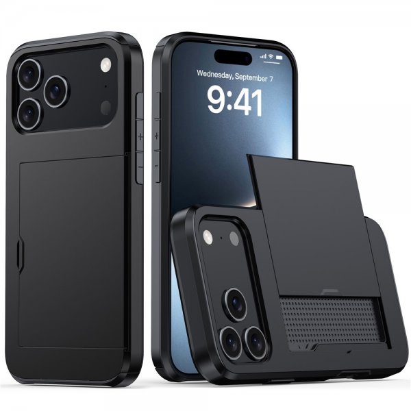 iPhone 17 Pro Max Deksel Card Slide Svart