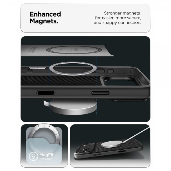 Spigen iPhone 17 Pro Max Deksel Enzo Aramid T MagFit Svart
