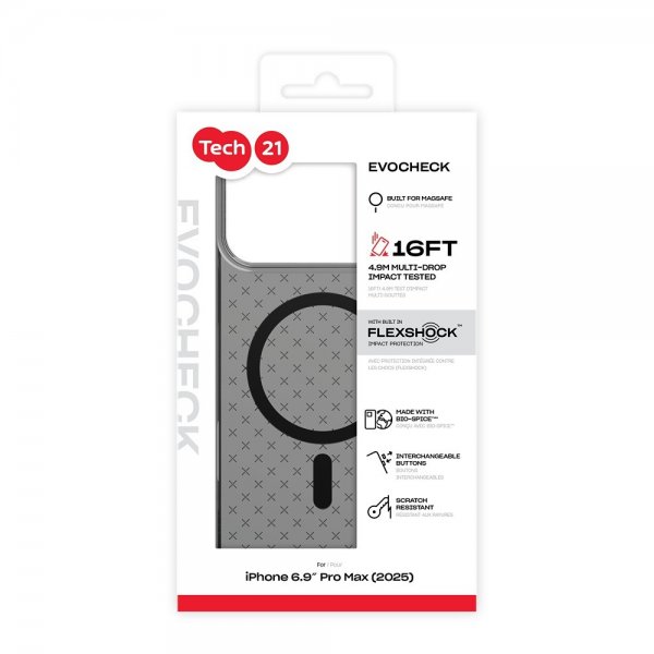 Tech21 iPhone 17 Pro Max Deksel EvoCheck MagSafe Smokey Black