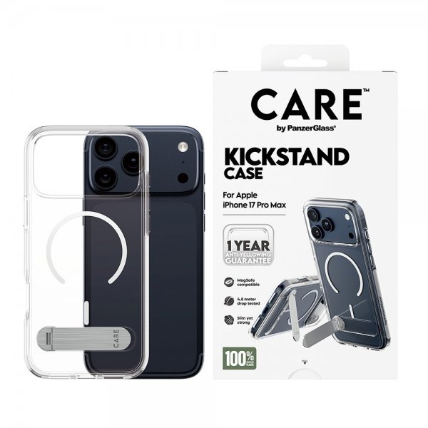 CARE by PanzerGlass iPhone 17 Pro Max Deksel Kickstand MagSafe Transparent