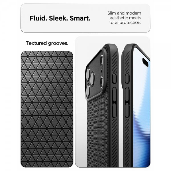 Spigen iPhone 17 Pro Max Deksel Liquid Air Matte Black