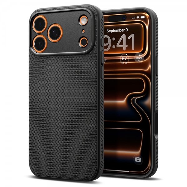 Spigen iPhone 17 Pro Max Deksel Liquid Air Matte Black
