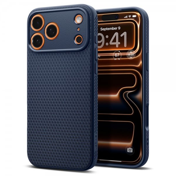 Spigen iPhone 17 Pro Max Deksel Liquid Air Navy Blue