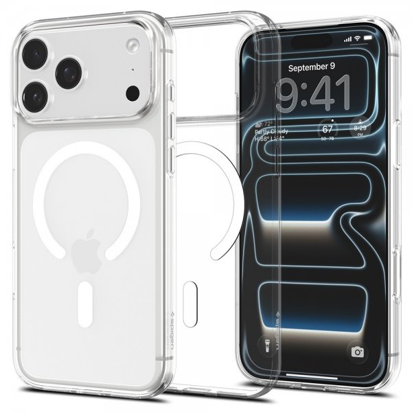 Spigen iPhone 17 Pro Max Deksel Liquid Crystal MagFit Clear White