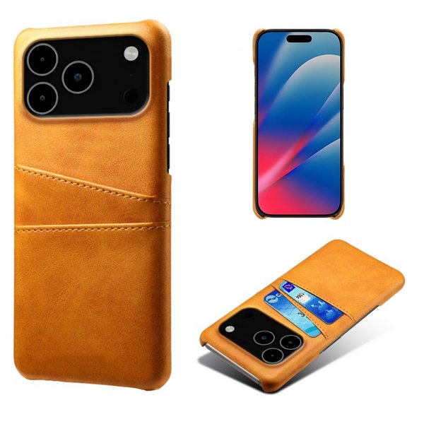 iPhone 17 Pro Max Deksel med To Kortlommer Lysebrun