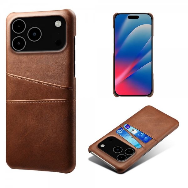 iPhone 17 Pro Max Deksel med To Kortlommer Mørkebrun