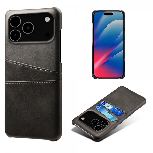iPhone 17 Pro Max Deksel med To Kortlommer Svart