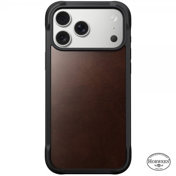 Nomad iPhone 17 Pro Max Deksel Rugged Leather Case Horween Rustic Brown