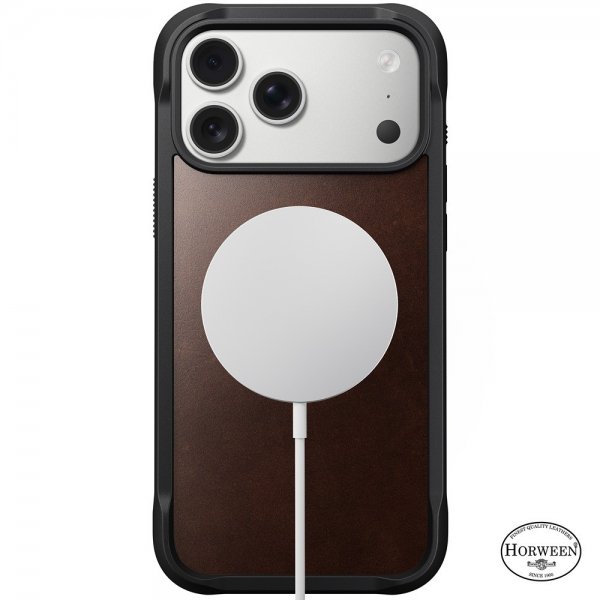 Nomad iPhone 17 Pro Max Deksel Rugged Leather Case Horween Rustic Brown