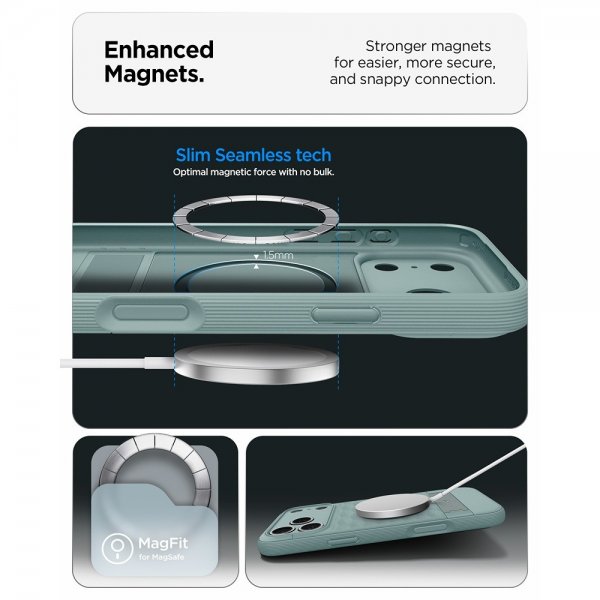 Spigen iPhone 17 Pro Max Deksel Parallax S MagFit Sage Green