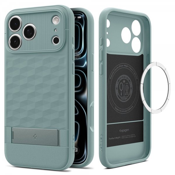 Spigen iPhone 17 Pro Max Deksel Parallax S MagFit Sage Green