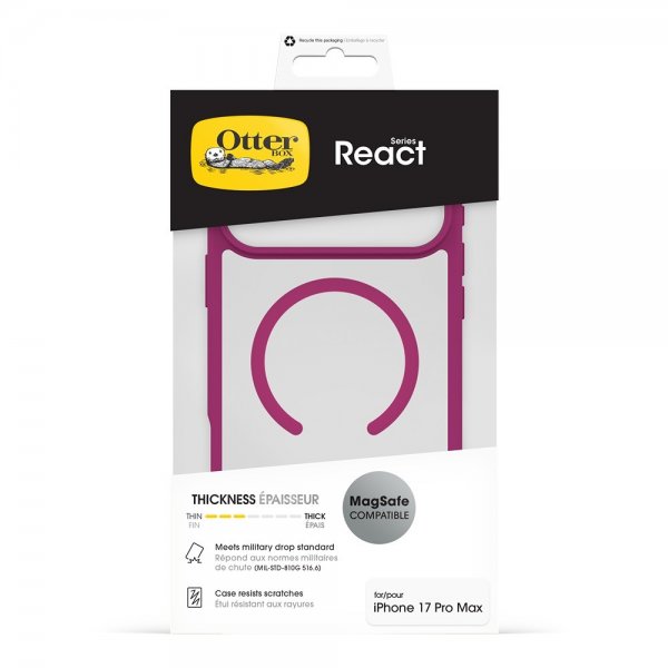 Otterbox iPhone 17 Pro Max Deksel React MagSafe Pink Awakening