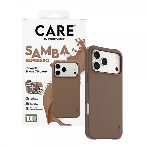 CARE by PanzerGlass iPhone 17 Pro Max Deksel Samba MagSafe Espresso