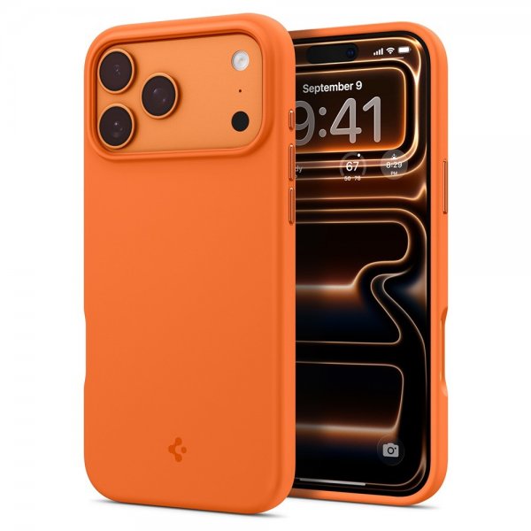 Spigen iPhone 17 Pro Max Deksel Silicone Fit MagFit Cosmic Orange
