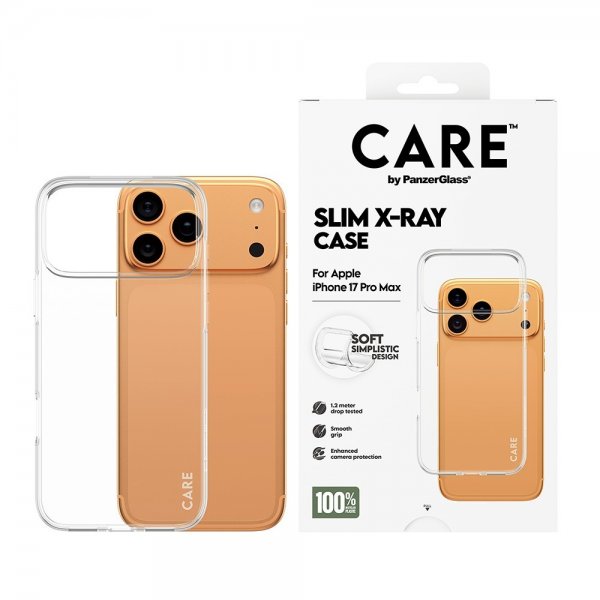 CARE by PanzerGlass iPhone 17 Pro Max Deksel Slim X-Ray Transparent
