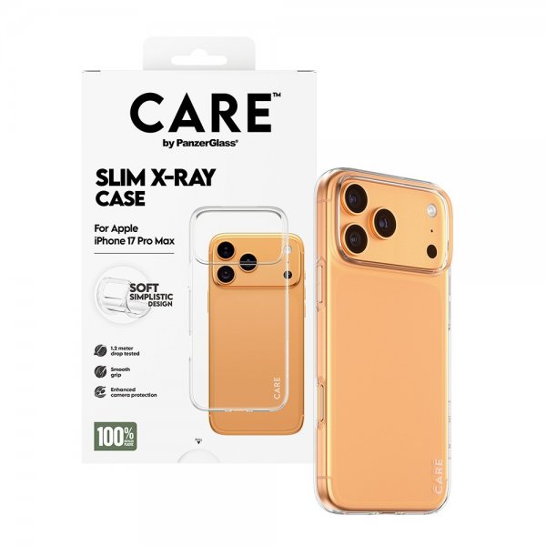 CARE by PanzerGlass iPhone 17 Pro Max Deksel Slim X-Ray Transparent