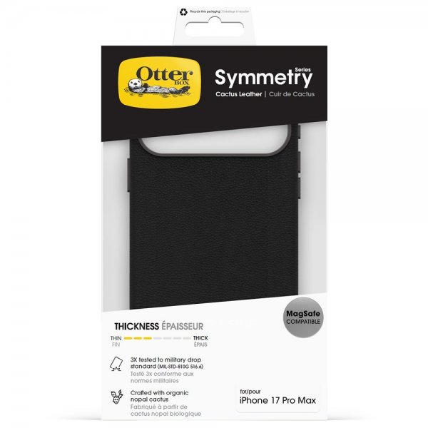 Otterbox iPhone 17 Pro Max Deksel Symmetry Cactus Leather MagSafe Noir Ash