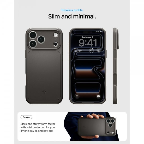 Spigen iPhone 17 Pro Max Deksel Thin Fit MagFit Gunmetal