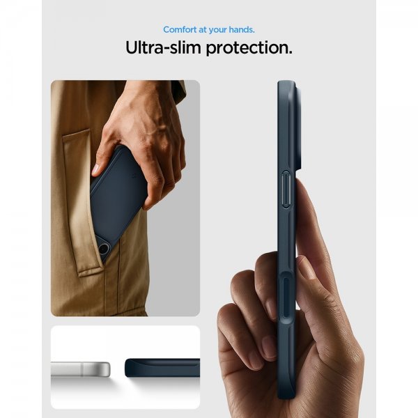 Spigen iPhone 17 Pro Max Deksel Thin Fit MagFit Metal Slate