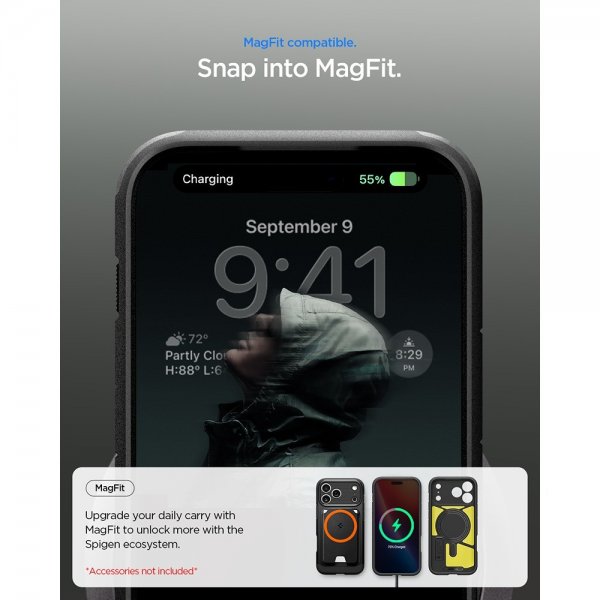 Spigen iPhone 17 Pro Max Deksel Tough Armor T MagFit Svart