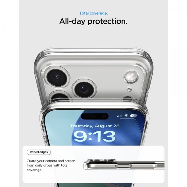 Spigen iPhone 17 Pro Max Deksel Ultra Hybrid Crystal Clear