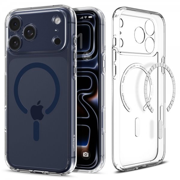 Spigen iPhone 17 Pro Max Deksel Ultra Hybrid MagFit Clear Deep Blue