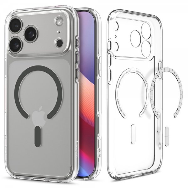 Spigen iPhone 17 Pro Max Deksel Ultra Hybrid MagFit Clear Graphite
