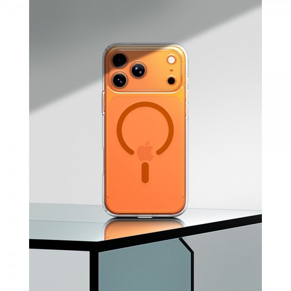 Spigen iPhone 17 Pro Max Deksel Ultra Hybrid MagFit Clear Orange