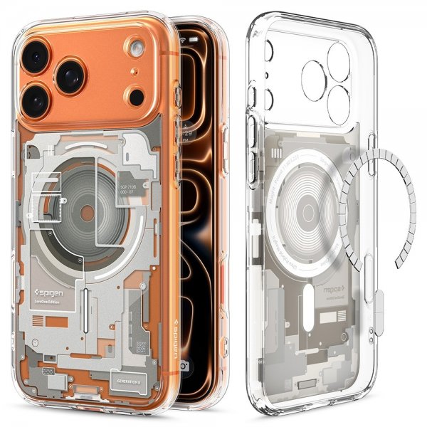 Spigen iPhone 17 Pro Max Deksel Ultra Hybrid Zero One MagFit Natural Titanium