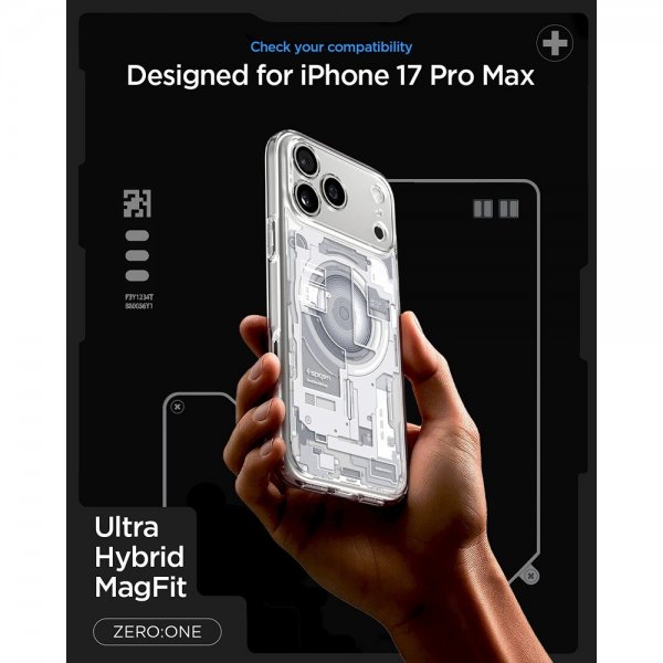 Spigen iPhone 17 Pro Max Deksel Ultra Hybrid Zero One MagFit Hvit