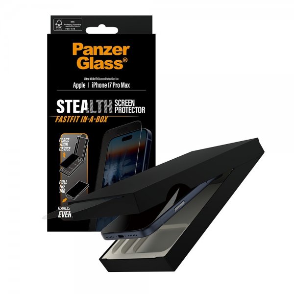 PanzerGlass iPhone 17 Pro Max Skjermbeskytter Ultra-Wide Fit Stealth Fastfit