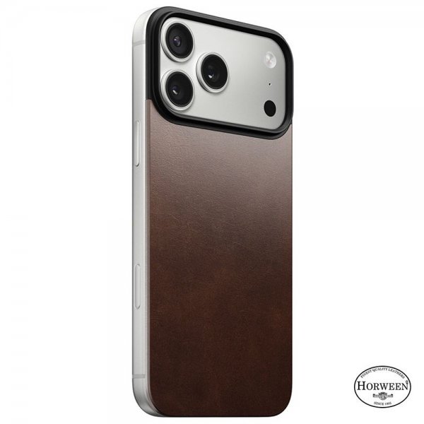 Nomad iPhone 17 Pro Max Skin Mag Leather Back Rustic Brown