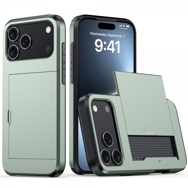 iPhone 17 Pro Deksel Card Slide Grønn