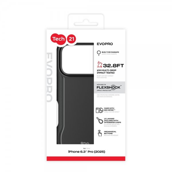 Tech21 iPhone 17 Pro Deksel EvoPro MagSafe Svart