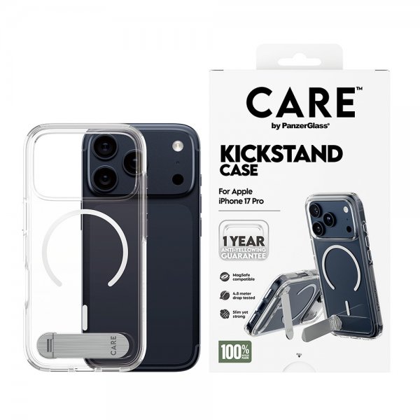 CARE by PanzerGlass iPhone 17 Pro Deksel Kickstand MagSafe Transparent