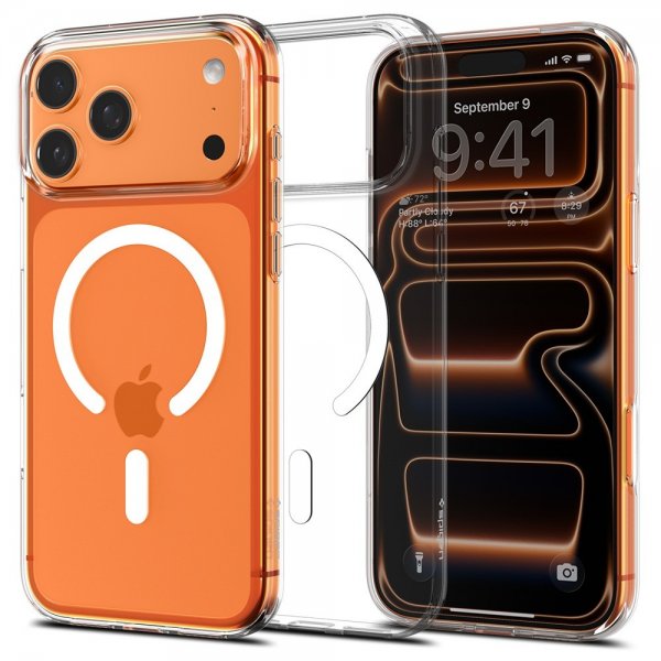 Spigen iPhone 17 Pro Deksel Liquid Crystal MagFit Clear White