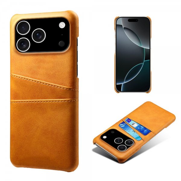 iPhone 17 Pro Deksel med To Kortlommer Lysebrun