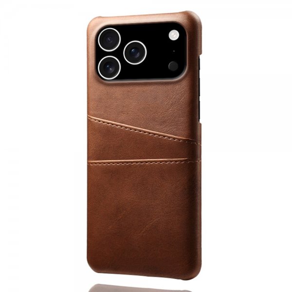 iPhone 17 Pro Deksel med To Kortlommer Mørkebrun
