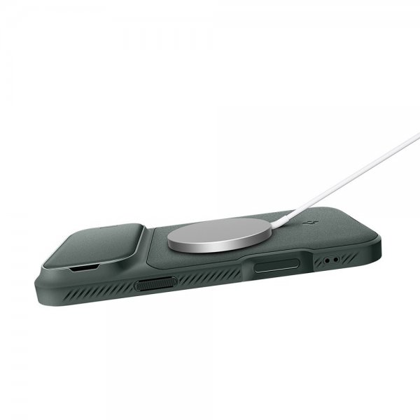 Spigen iPhone 17 Pro Deksel Optik Armor MagFit Abyss Green