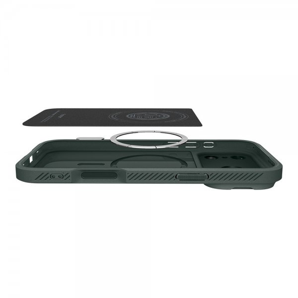 Spigen iPhone 17 Pro Deksel Optik Armor MagFit Abyss Green
