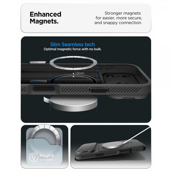 Spigen iPhone 17 Pro Deksel Optik Armor MagFit Svart