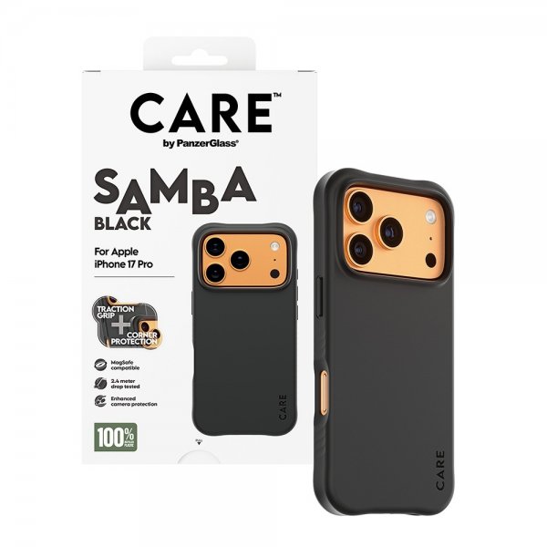 CARE by PanzerGlass iPhone 17 Pro Deksel Samba MagSafe Svart