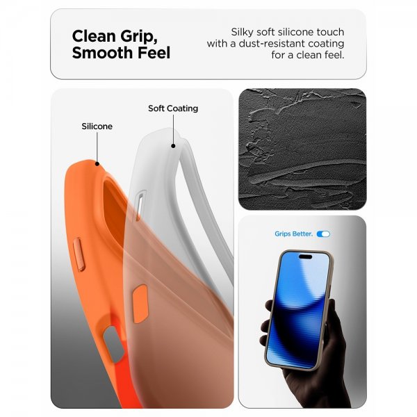 Spigen iPhone 17 Pro Deksel Silicone Fit MagFit Cosmic Orange